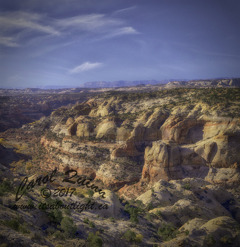 Escalante Staircase and clouds, by Carol Quinn. IDs _1CQ6514 and _1CQ5228-31 rev 1g