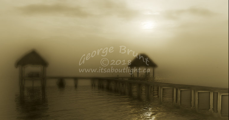 Dock in the haze, by George Brunt. ID 2CQ1466 rev 1b